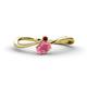 1 - Lucie Bold Oval Cut Rhodolite Garnet and Round Red Garnet 2 Stone Promise Ring 