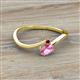 2 - Lucie Bold Oval Cut Pink Sapphire and Round Red Garnet 2 Stone Promise Ring 