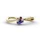 1 - Lucie Bold Oval Cut Iolite and Round Red Garnet 2 Stone Promise Ring 