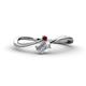 1 - Lucie Bold Oval Cut White Sapphire and Round Red Garnet 2 Stone Promise Ring 