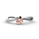 1 - Lucie Bold Oval Cut Morganite and Round Red Garnet 2 Stone Promise Ring 