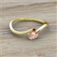 2 - Lucie Bold Oval Cut Morganite and Round Red Garnet 2 Stone Promise Ring 