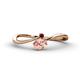1 - Lucie Bold Oval Cut Morganite and Round Red Garnet 2 Stone Promise Ring 