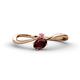 1 - Lucie Bold Oval Cut Red Garnet and Round Rhodolite Garnet 2 Stone Promise Ring 