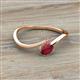 2 - Lucie Bold Oval Cut Ruby and Round Rhodolite Garnet 2 Stone Promise Ring 