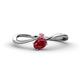 1 - Lucie Bold Oval Cut Ruby and Round Rhodolite Garnet 2 Stone Promise Ring 