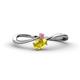 1 - Lucie Bold Oval Cut Yellow Sapphire and Round Rhodolite Garnet 2 Stone Promise Ring 