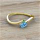 2 - Lucie Bold Oval Cut Blue Topaz and Round Green Garnet 2 Stone Promise Ring 