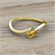 2 - Lucie Bold Oval Cut Citrine and Round Green Garnet 2 Stone Promise Ring 