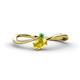 1 - Lucie Bold Oval Cut Yellow Sapphire and Round Green Garnet 2 Stone Promise Ring 