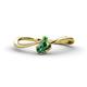 1 - Lucie Bold Oval Cut Lab Created Alexandrite and Round Green Garnet 2 Stone Promise Ring 