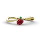 1 - Lucie Bold Oval Cut Ruby and Round Green Garnet 2 Stone Promise Ring 
