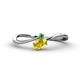 1 - Lucie Bold Oval Cut Yellow Sapphire and Round Green Garnet 2 Stone Promise Ring 