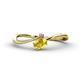 1 - Lucie Bold Oval Cut Yellow Sapphire and Round Pink Tourmaline 2 Stone Promise Ring 