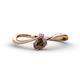 1 - Lucie Bold Oval Cut Smoky Quartz and Round Pink Tourmaline 2 Stone Promise Ring 