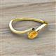 2 - Lucie Bold Oval Cut Citrine and Round Black Diamond 2 Stone Promise Ring 