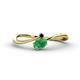 1 - Lucie Bold Oval Cut Emerald and Round Black Diamond 2 Stone Promise Ring 