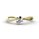 1 - Lucie Bold Oval Cut White Sapphire and Round Black Diamond 2 Stone Promise Ring 
