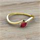 2 - Lucie Bold Oval Cut Ruby and Round Black Diamond 2 Stone Promise Ring 