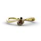 1 - Lucie Bold Oval Cut Smoky Quartz and Round Black Diamond 2 Stone Promise Ring 