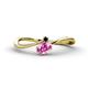 1 - Lucie Bold Oval Cut Pink Sapphire and Round Black Diamond 2 Stone Promise Ring 