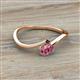 2 - Lucie Bold Oval Cut Pink Tourmaline and Round Black Diamond 2 Stone Promise Ring 