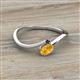 2 - Lucie Bold Oval Cut Citrine and Round Black Diamond 2 Stone Promise Ring 