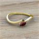 2 - Lucie Bold Oval Cut Red Garnet and Round Black Diamond 2 Stone Promise Ring 