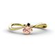 1 - Lucie Bold Oval Cut Morganite and Round Black Diamond 2 Stone Promise Ring 