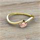 2 - Lucie Bold Oval Cut Morganite and Round Black Diamond 2 Stone Promise Ring 