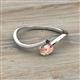 2 - Lucie Bold Oval Cut Morganite and Round Black Diamond 2 Stone Promise Ring 