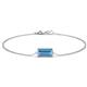 1 - Aniya 10x5 mm Baguette Cut Blue Topaz Solitaire Station Minimalist Bracelet 