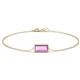 1 - Aniya 10x5 mm Baguette Cut Light Amethyst Solitaire Station Minimalist Bracelet 
