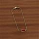 2 - Aniya 10x5 mm Baguette Cut Red Garnet Solitaire Station Minimalist Bracelet 