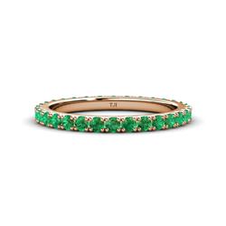 Lara Emerald Eternity Band Round Emerald ctw French Set Womens Eternity Ring Stackable K Rose Gold