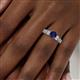 6 - Amya Desire Round Blue Sapphire with Round and Baguette Diamond Engagement Ring 