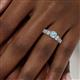 6 - Amya Desire Round Aquamarine with Round and Baguette Diamond Engagement Ring 