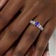 6 - Amya Desire Round Iolite with Round and Baguette Diamond Engagement Ring 
