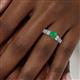 6 - Amya Desire Round Emerald with Round and Baguette Diamond Engagement Ring 