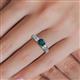 5 - Amya Desire Round London Blue Topaz with Round and Baguette Diamond Engagement Ring 
