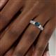 6 - Amya Desire Round London Blue Topaz with Round and Baguette Diamond Engagement Ring 