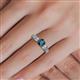 5 - Amya Desire Round Blue Diamond with Round and Baguette White Diamond Engagement Ring 