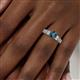 6 - Amya Desire Round Blue Diamond with Round and Baguette White Diamond Engagement Ring 