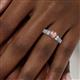 6 - Amya Desire Round Morganite with Round and Baguette Diamond Engagement Ring 