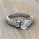 2 - Amya Desire Round Forever Brilliant Moissanite with Round and Baguette Diamond Engagement Ring 