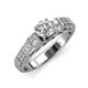3 - Amya Desire Round Forever Brilliant Moissanite with Round and Baguette Diamond Engagement Ring 