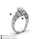 4 - Amya Desire Round Forever Brilliant Moissanite with Round and Baguette Diamond Engagement Ring 