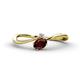 1 - Lucie Bold Oval Cut Red Garnet and Round Lab Grown Diamond 2 Stone Promise Ring 