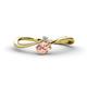 1 - Lucie Bold Oval Cut Morganite and Round Lab Grown Diamond 2 Stone Promise Ring 