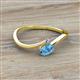 2 - Lucie Bold Oval Cut Blue Topaz and Round Tanzanite 2 Stone Promise Ring 